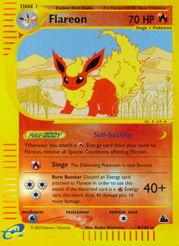 E-Series Skyridge Flareon #8/144 reverse holo